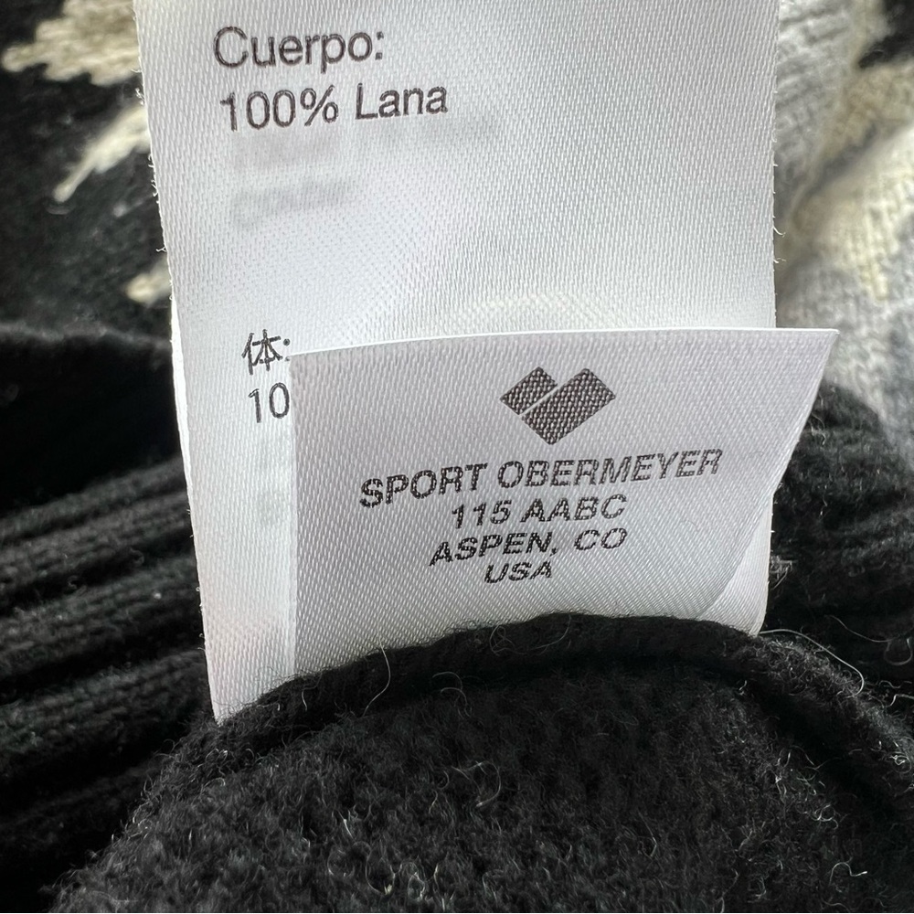Obermeyer 100% wool  Ivy Mock Neck Fair Isle Nordic Sweater women's size XL - Picture 13 of 13